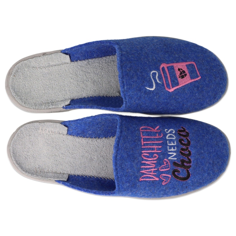 Pantuflas infantiles befado 707Y429 azul con bordado 1