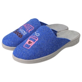 Pantuflas infantiles befado 707Y429 azul con bordado 2