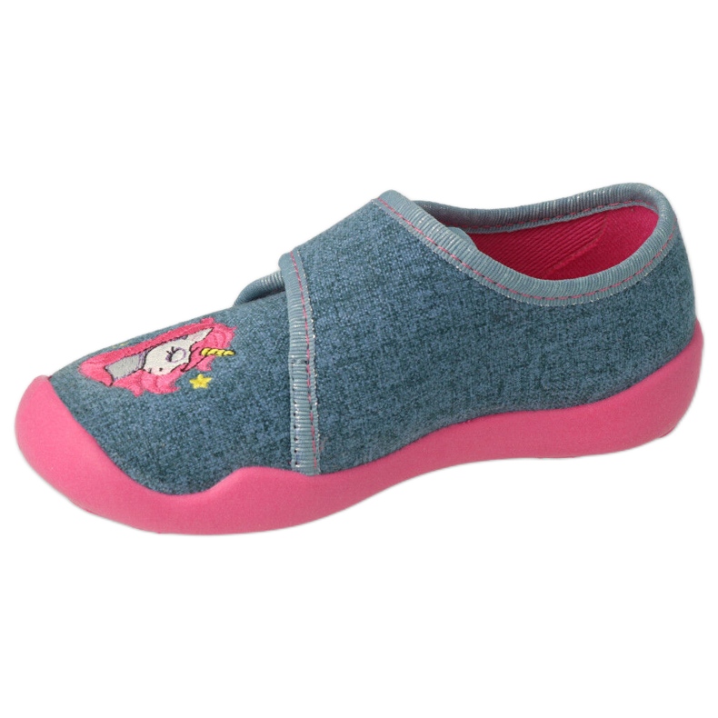 Pantuflas infantiles befado 122X016, gris con unicornio 2