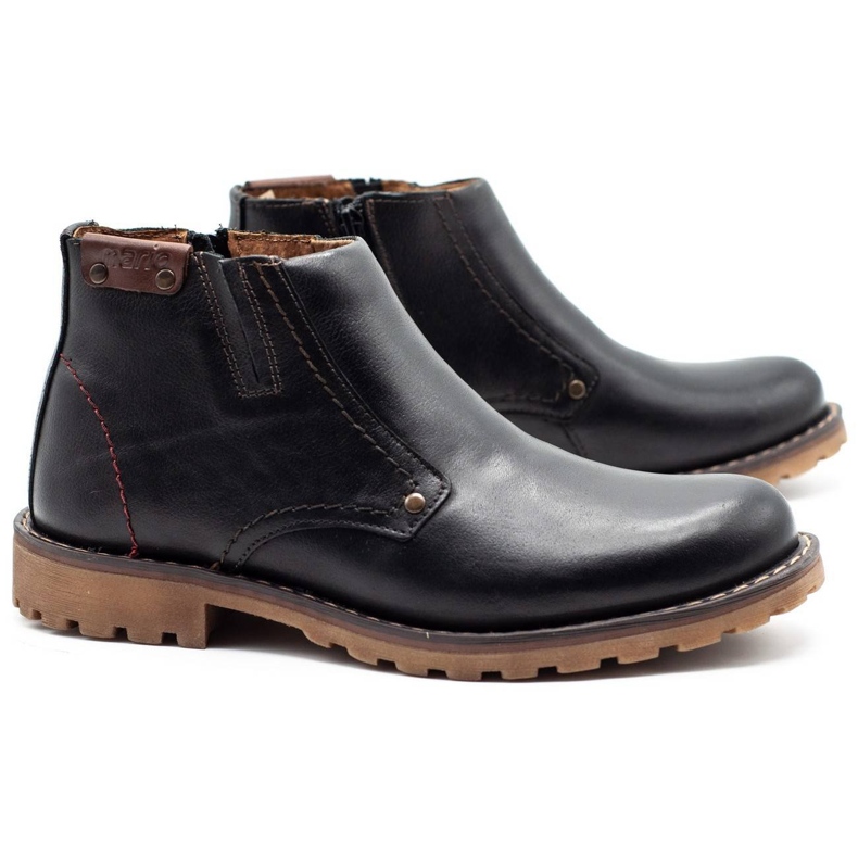 Mario Pala Botas de nieve 815 grano negro con marrón 2
