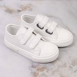 Deportivas para niños fabricadas en ecopiel con velcro blanco Big Star KK374093 3