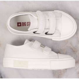 Deportivas para niños fabricadas en ecopiel con velcro blanco Big Star KK374093 4