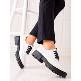 La.Fi Zapatos de moda con cordones blanco negro 4