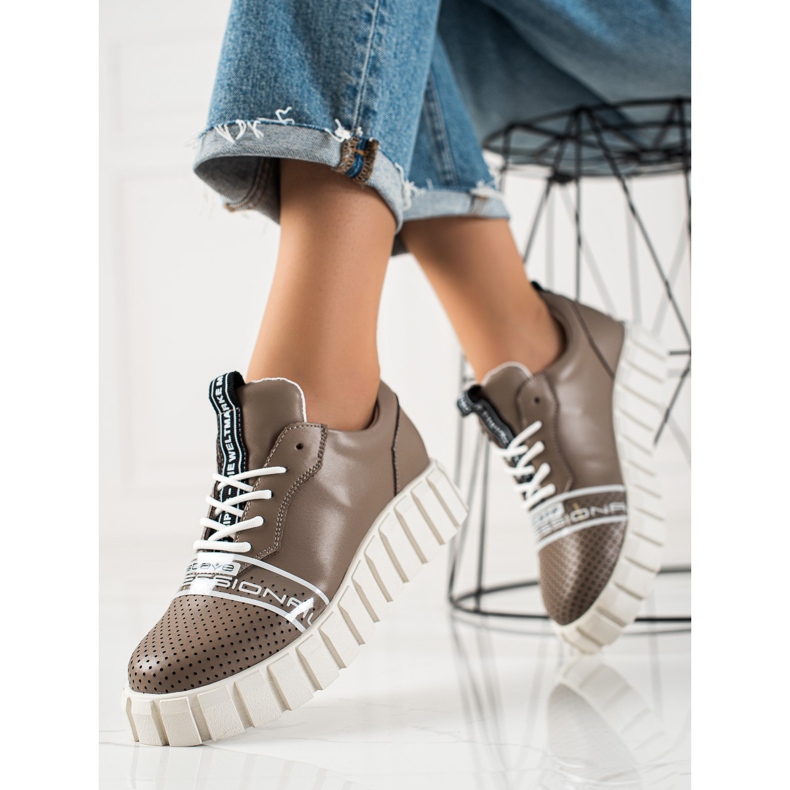 ARTIKER Zapatos de cuero de moda marrones marrón 2