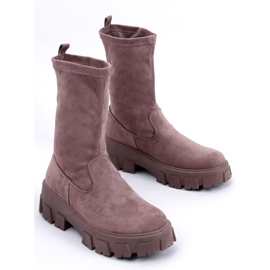 Botas Phyllis Kaki planas de ante beige 5