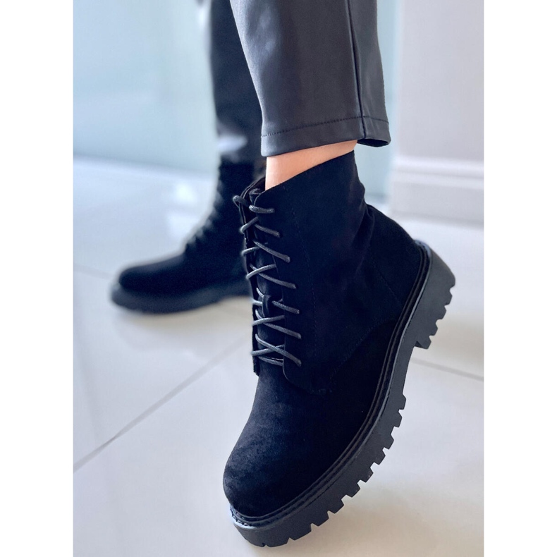 PA1 Botas con cordones de ante negro Gaten 1