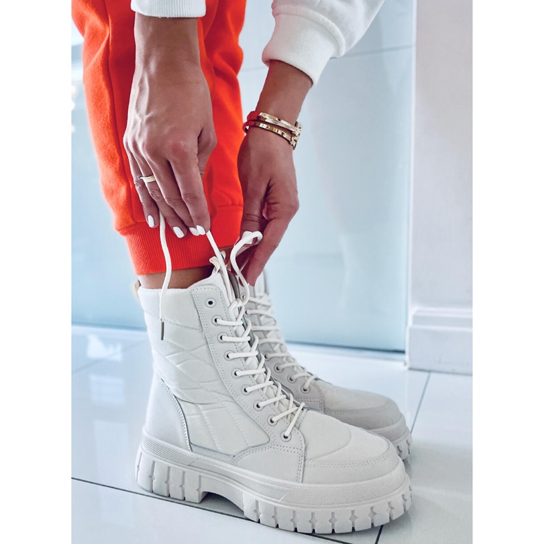 PA1 Botas planas con cordones Barkin Beis beige 2