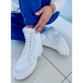 PA1 Botas planas con cordones Barkin Blanco 1 PA1 Botas planas con cordones Barkin Blanco 1