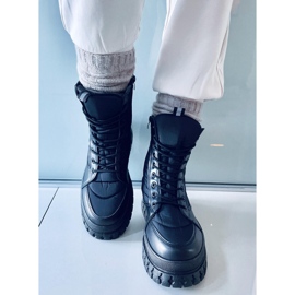 PA1 Botas planas con cordones Barkin Negro 5