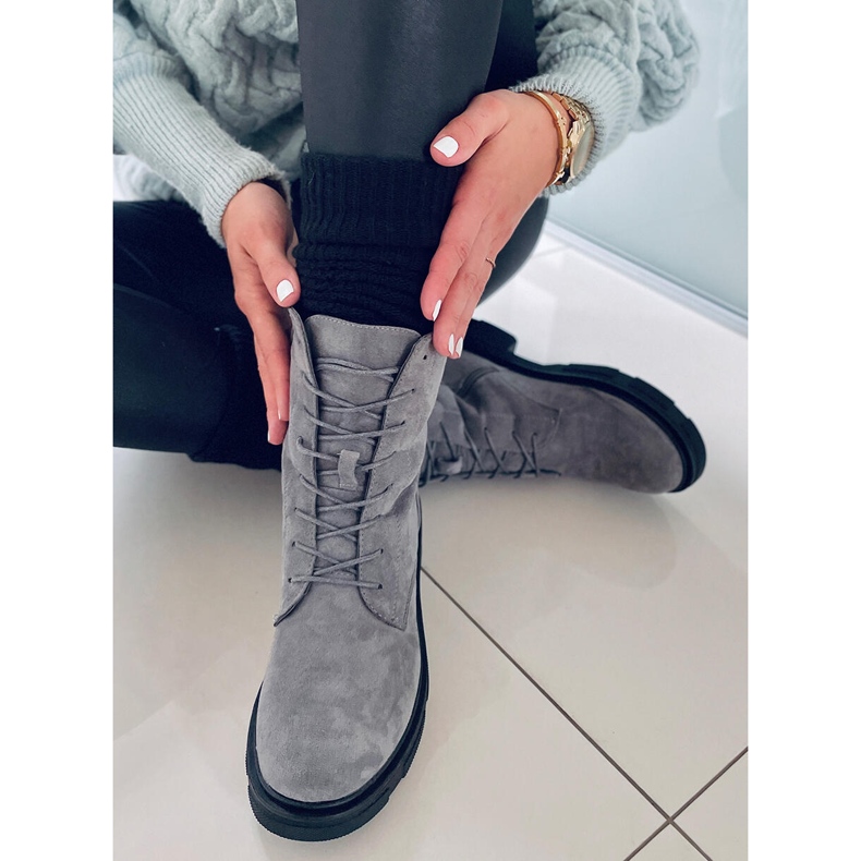 PA1 Botas con cordones de ante gris Lavey 1