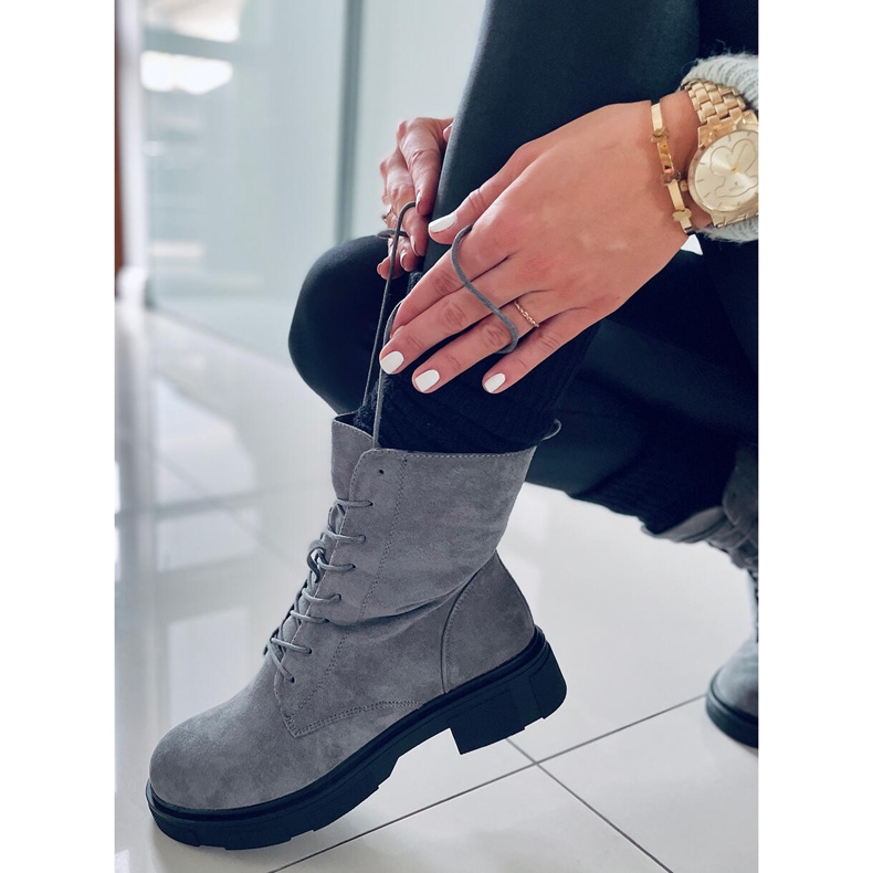 PA1 Botas con cordones de ante gris Lavey 2