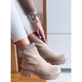 PA1 Botas estilo calcetín Roanna Khaki beige 3