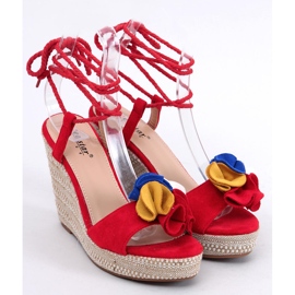 Sandalias de cuña rojas YY27P Rojo 4