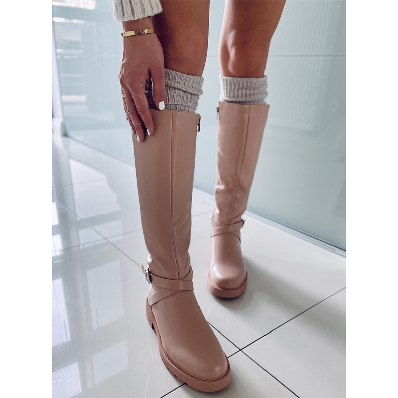 PA1 Botas de montar mujer Khia Nude beige rosado 2