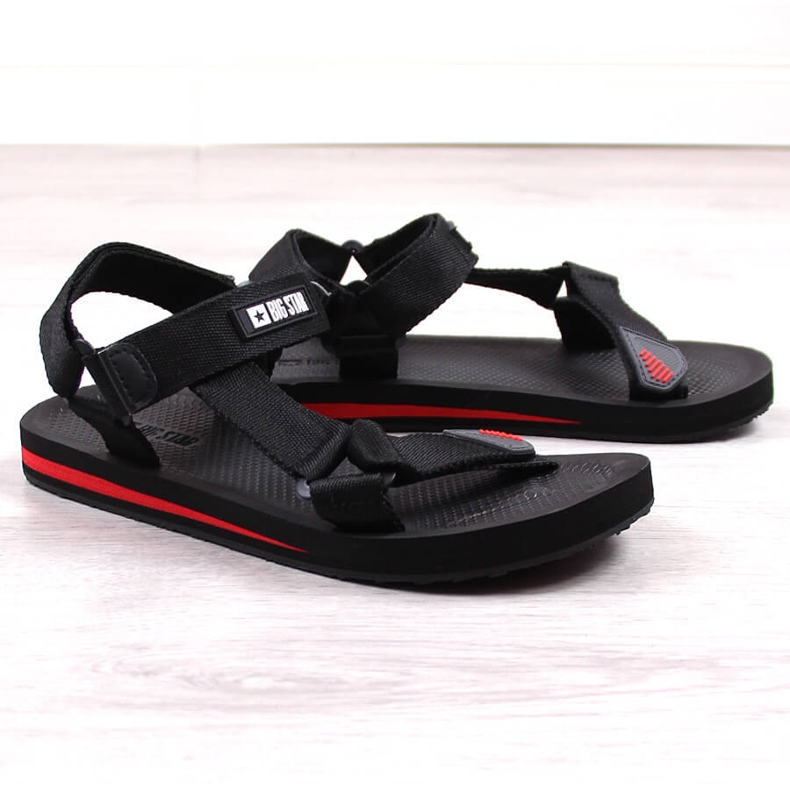 Sandalias deportivas hombre Big Star DD174717 negro velcro 1