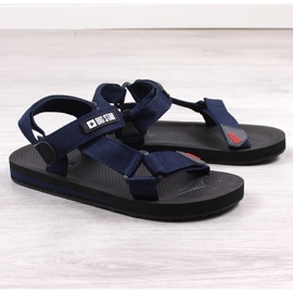 Sandalias deportivas de hombre Big Star DD174718 azul marino con velcro 2