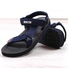Sandalias deportivas de hombre Big Star DD174718 azul marino con velcro 3