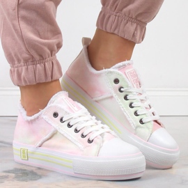 Zapatillas de mujer con plataforma tie dye Big Star LL274174 rosado 8