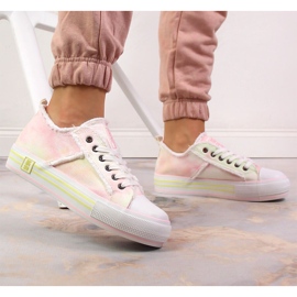 Zapatillas de mujer con plataforma tie dye Big Star LL274174 rosado 7