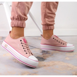 Zapatillas de mujer en la plataforma de color rosa polvo Big Star LL274181 rosado 7