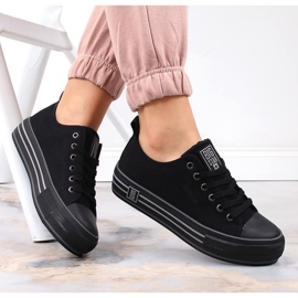 Zapatillas de mujer en la plataforma negro Big Star LL274184 6
