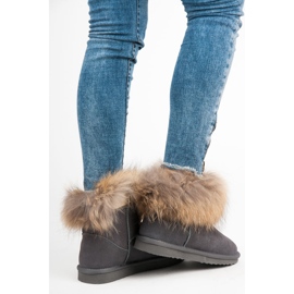 Coco Perla Mukluki de cuero gris 2 Coco Perla Mukluki de cuero gris 2