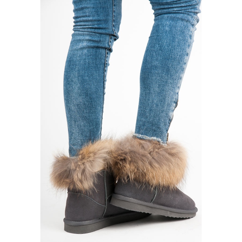 Coco Perla Mukluki de cuero gris 2