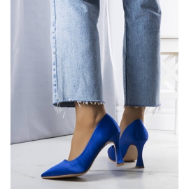 BM Zapatos de salón con tacón reloj de arena azul Otto 2