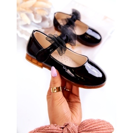 Vinceza Bailarinas infantiles de charol con velcro y lazo, negro 1 Vinceza Bailarinas infantiles de charol con velcro y lazo, negro 1