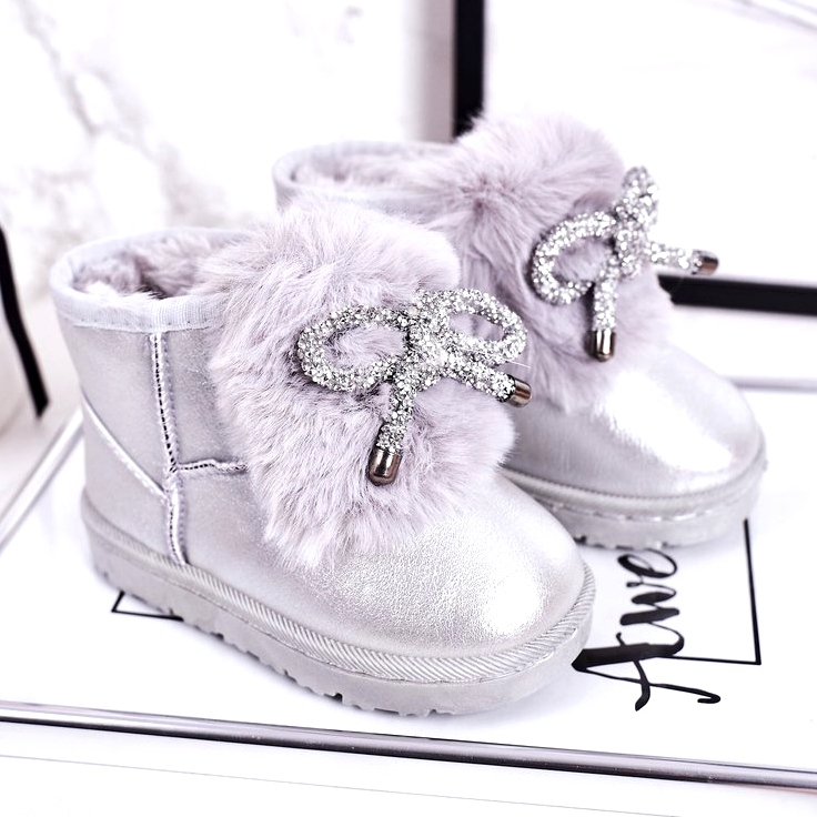 Botas de nieve para niños con piel Silver Aurora plata 1 Botas de nieve para niños con piel Silver Aurora plata 1
