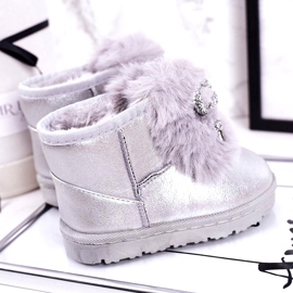 Botas de nieve para niños con piel Silver Aurora plata 2 Botas de nieve para niños con piel Silver Aurora plata 2
