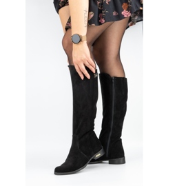 Olivier Botas de aislamiento para mujeres de cuero de moda Negro Negro 5