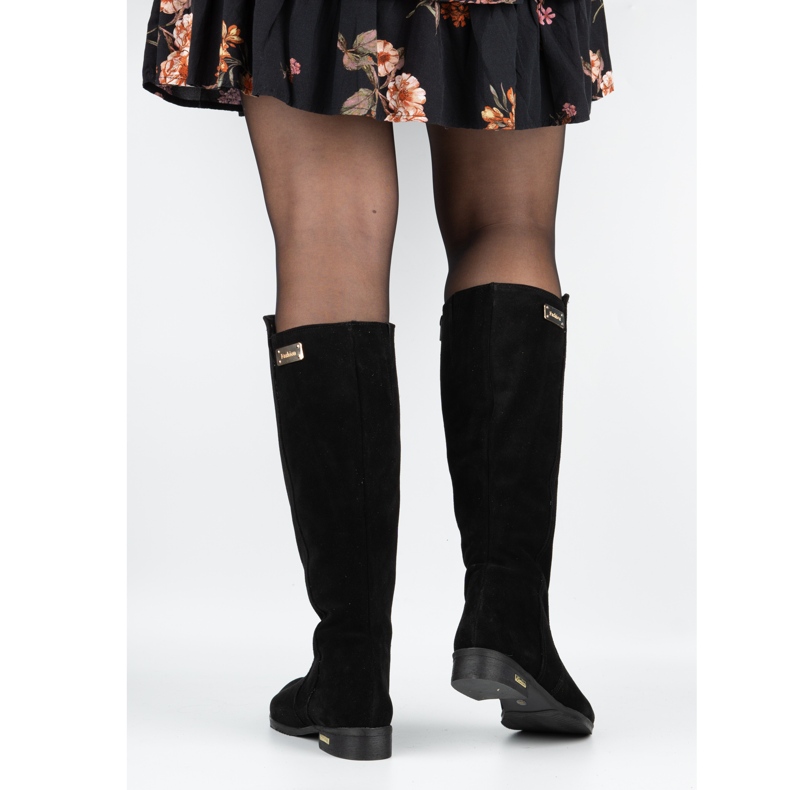 Olivier Botas de aislamiento para mujeres de cuero de moda Negro Negro 2