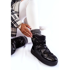 PM1 Botas de nieve con cordones de moda para mujer en negro Carrios 7
