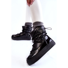 PM1 Botas de nieve con cordones de moda para mujer en negro Carrios 2