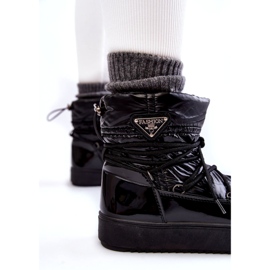 PM1 Botas de nieve con cordones de moda para mujer en negro Carrios 5