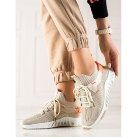 Weide Zapatillas de deporte de moda textil beige 1