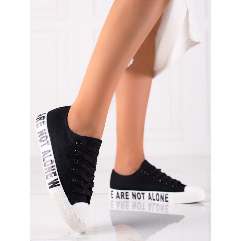 SHELOVET Zapatillas Negras De Moda negro 2