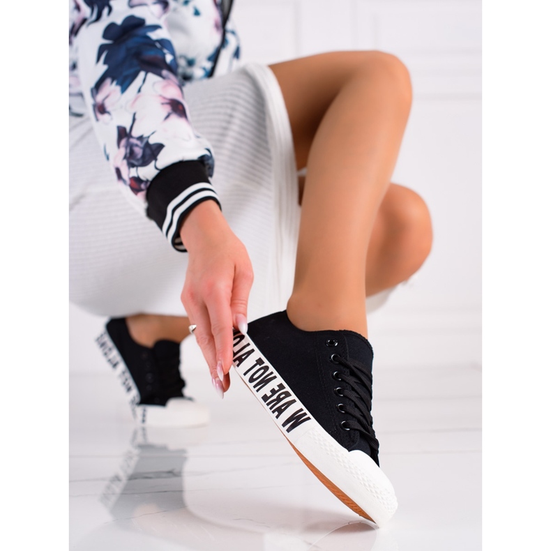 SHELOVET Zapatillas Negras De Moda negro 1