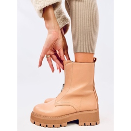 Botas militares Laura Camel beige 4