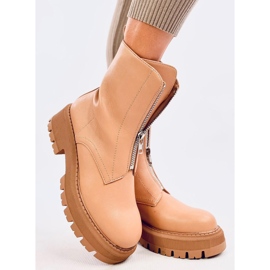 Botas militares Laura Camel beige 3