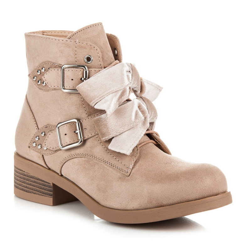 Ideal Shoes Botas con lazos marrón 1 Ideal Shoes Botas con lazos marrón 1