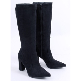 PA1 Botas Farrah de ante negro con tacón 1