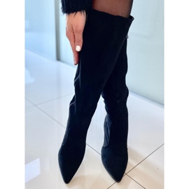 PA1 Botas Farrah de ante negro con tacón 2
