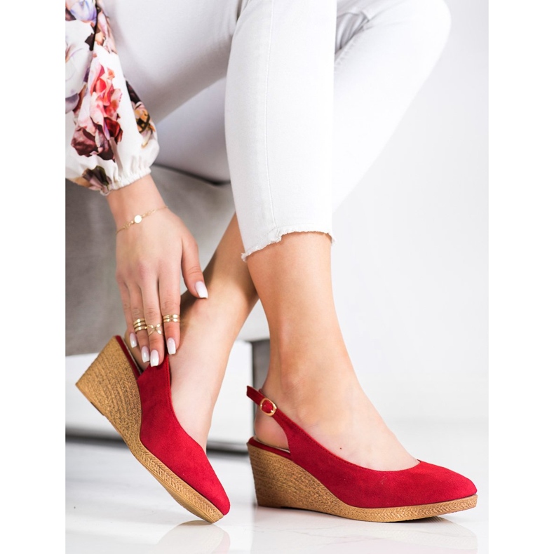 Goodin Bombas de cuña cómodas rojo 2 Goodin Bombas de cuña cómodas rojo 2