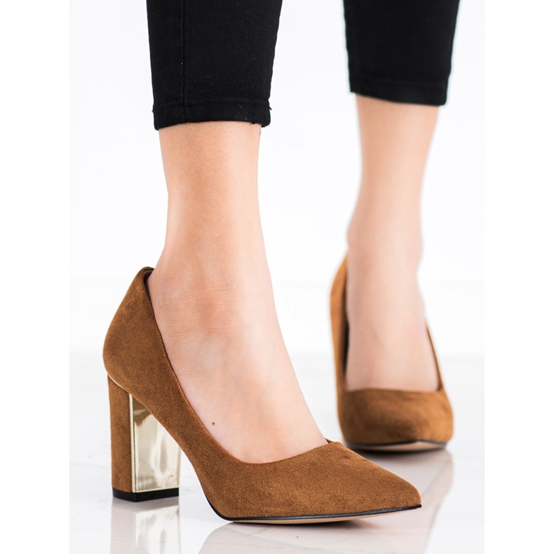 Goodin Bombas con estilo en tacones altos marrón 1