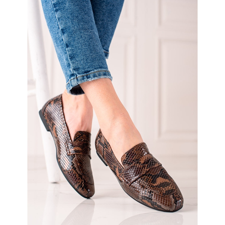 Mocasines La.Fi con estampado de serpiente beige marrón 1 Mocasines La.Fi con estampado de serpiente beige marrón 1