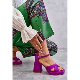Lewski Shoes Sandalias Mujer Ante Tacón Alto Leski Shoes 3221 Fucsia rosado 3