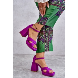 Lewski Shoes Sandalias Mujer Ante Tacón Alto Leski Shoes 3221 Fucsia rosado 8