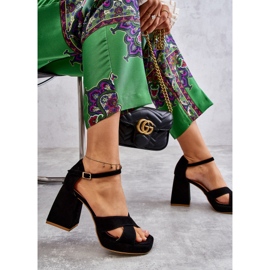 Lewski Shoes Sandalias Mujer Ante Tacón Alto Leski Shoes 3221 Negro 2